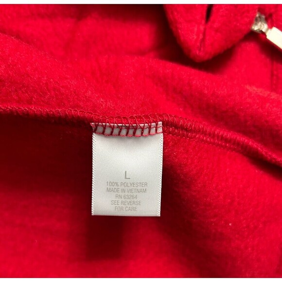 Dressbarn L Red Fleece Toggle Jacket Stand Collar Cozy Winter Button Front Coat - Picture 10 of 11